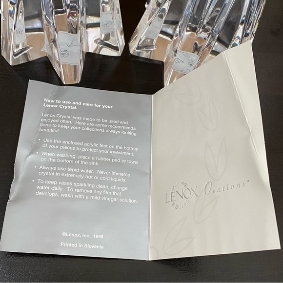Pair of LENOX Ovations Lighting Starfire 6” Crystal Glass Candle Stick Holders - Picture 15 of 16